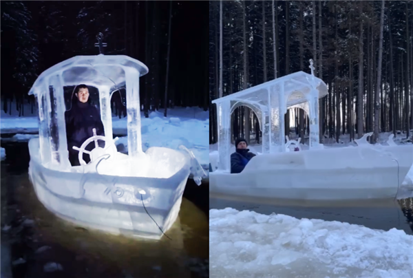 冰做的冰船竟然能在水里開:一般人真不敢試!(圖1) 冰做的冰船竟然能在水里開:一般人真不敢試!