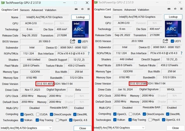 英特爾銳炫A750新老驅(qū)動(dòng)游戲?qū)Ρ龋后w驗(yàn)脫胎換骨(圖1) 英特爾銳炫A750新老驅(qū)動(dòng)游戲?qū)Ρ龋后w驗(yàn)脫胎換骨
