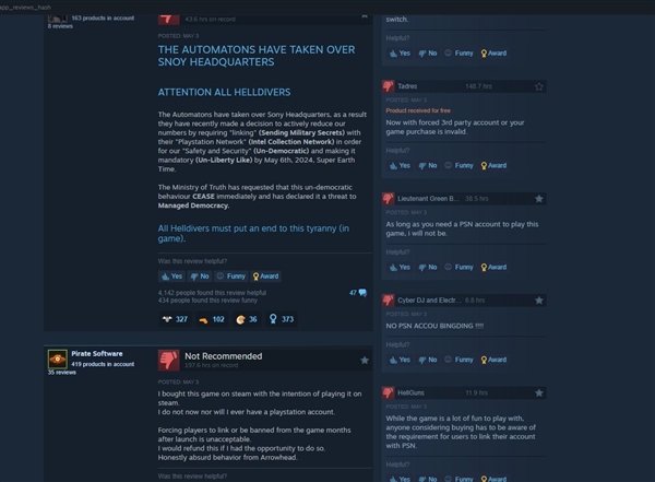 《地獄潛者2》火爆：索尼強制玩家綁定PSN賬號惹眾怒