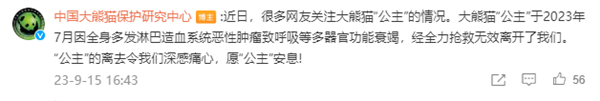 大熊貓“公主”和“融融”已離世:官方公布原因令人痛心(圖1) 大熊貓“公主”和“融融”已離世:官方公布原因令人痛心