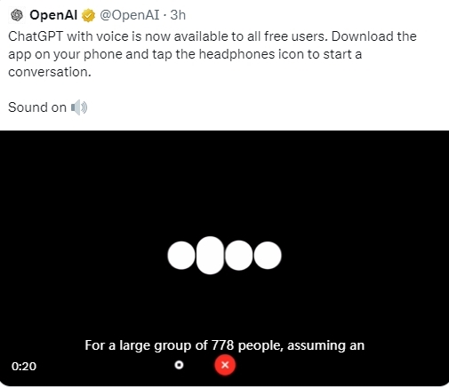 免費!ChatGPT語音功能現已全面開放(圖1) 免費!ChatGPT語音功能現已全面開放